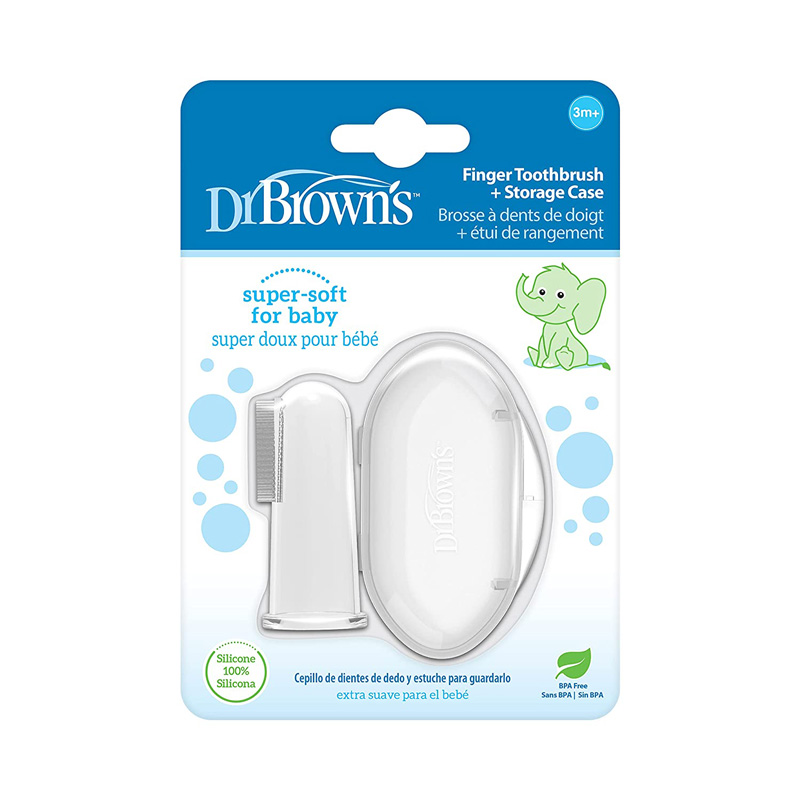 مسواک انگشتی سیلیکونی همراه با قاب محافظ دکتر براون Dr Brown’s